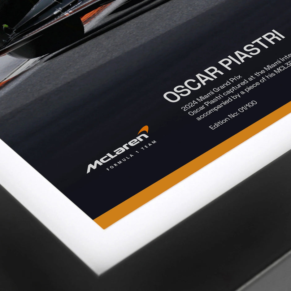 2024 Oscar Piastri Race Used McLaren F1 Bodywork & Photo Limited Edition - Image 3